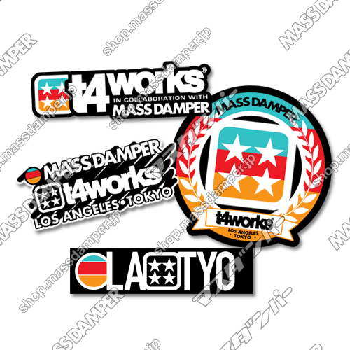 LIMITED Mass Damper x T4works Tokyo Sticker Set - 4 Pack